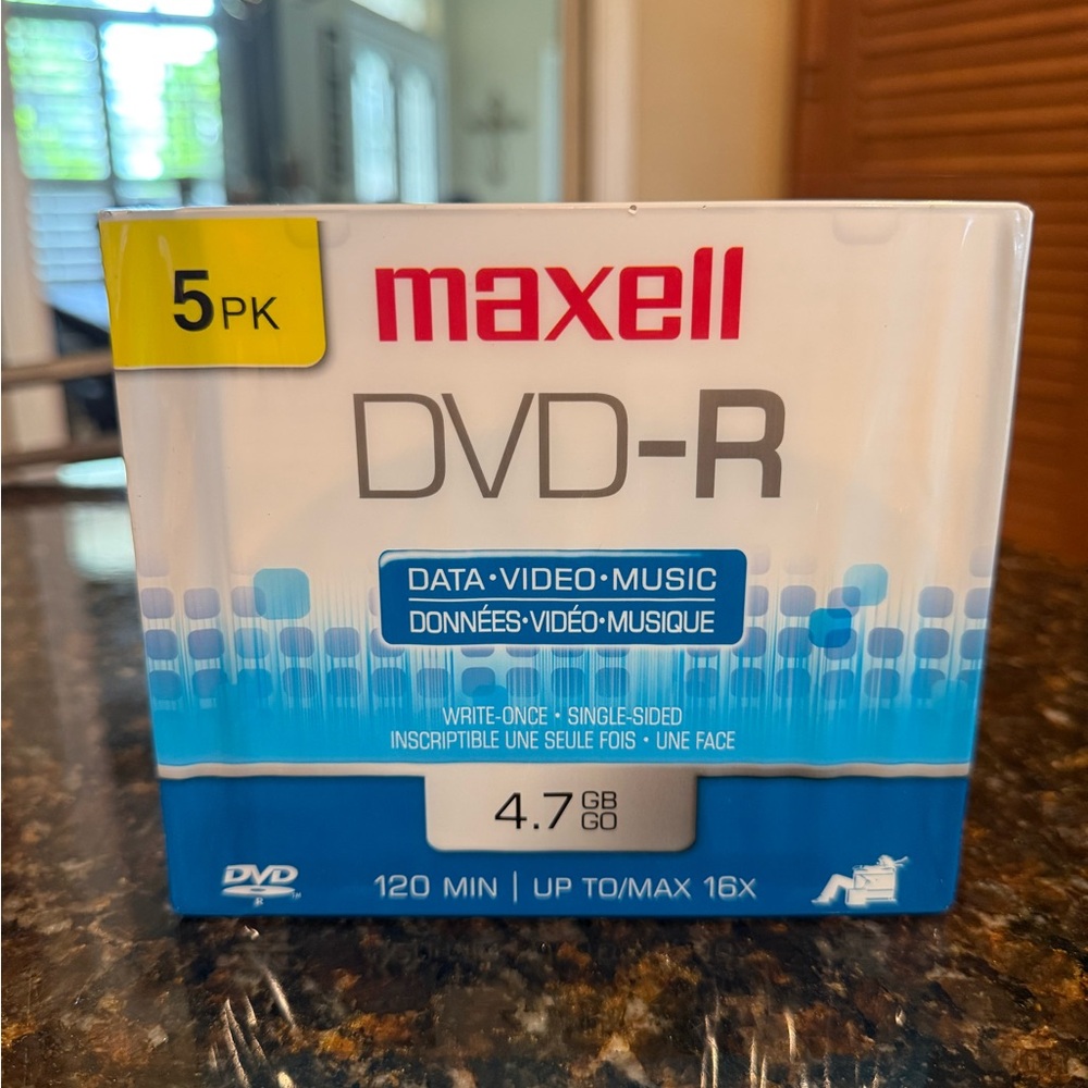 NWT Maxell DVD-R 5 Pack Discs